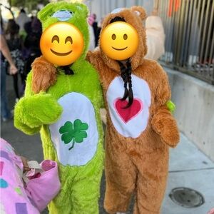 Kids Furry Bear Costumes - Green and Brown